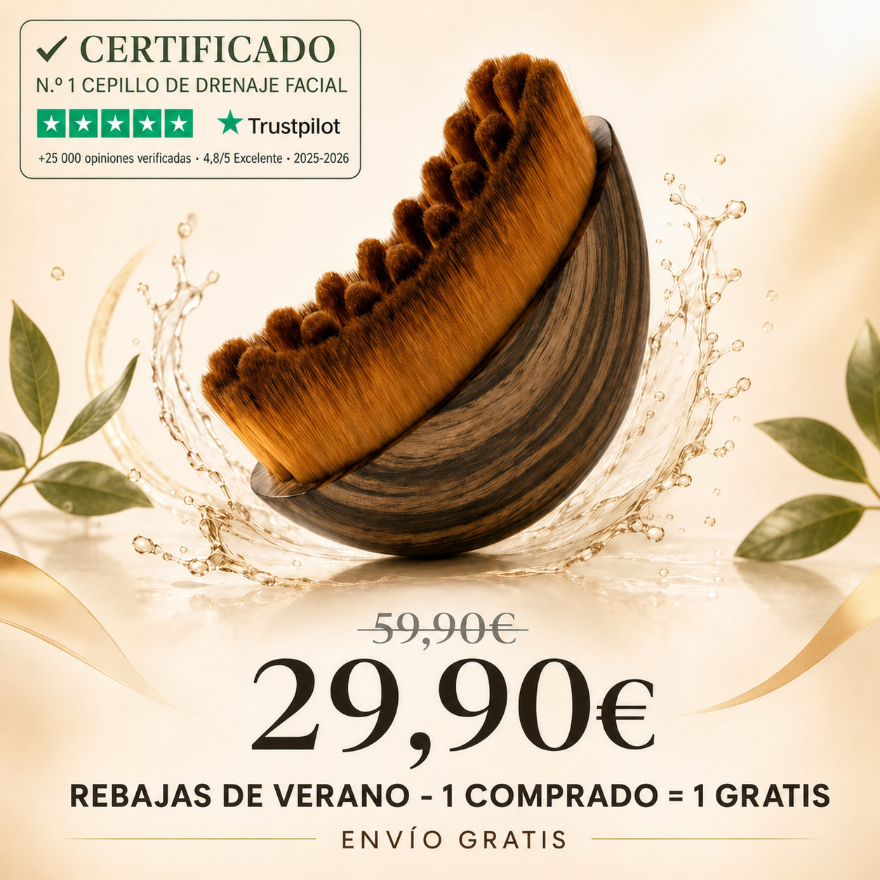 NATURIGLOW - Cepillo para el drenaje linfático