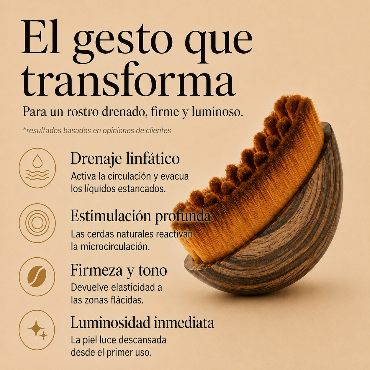 NATURIGLOW - Cepillo para el drenaje linfático